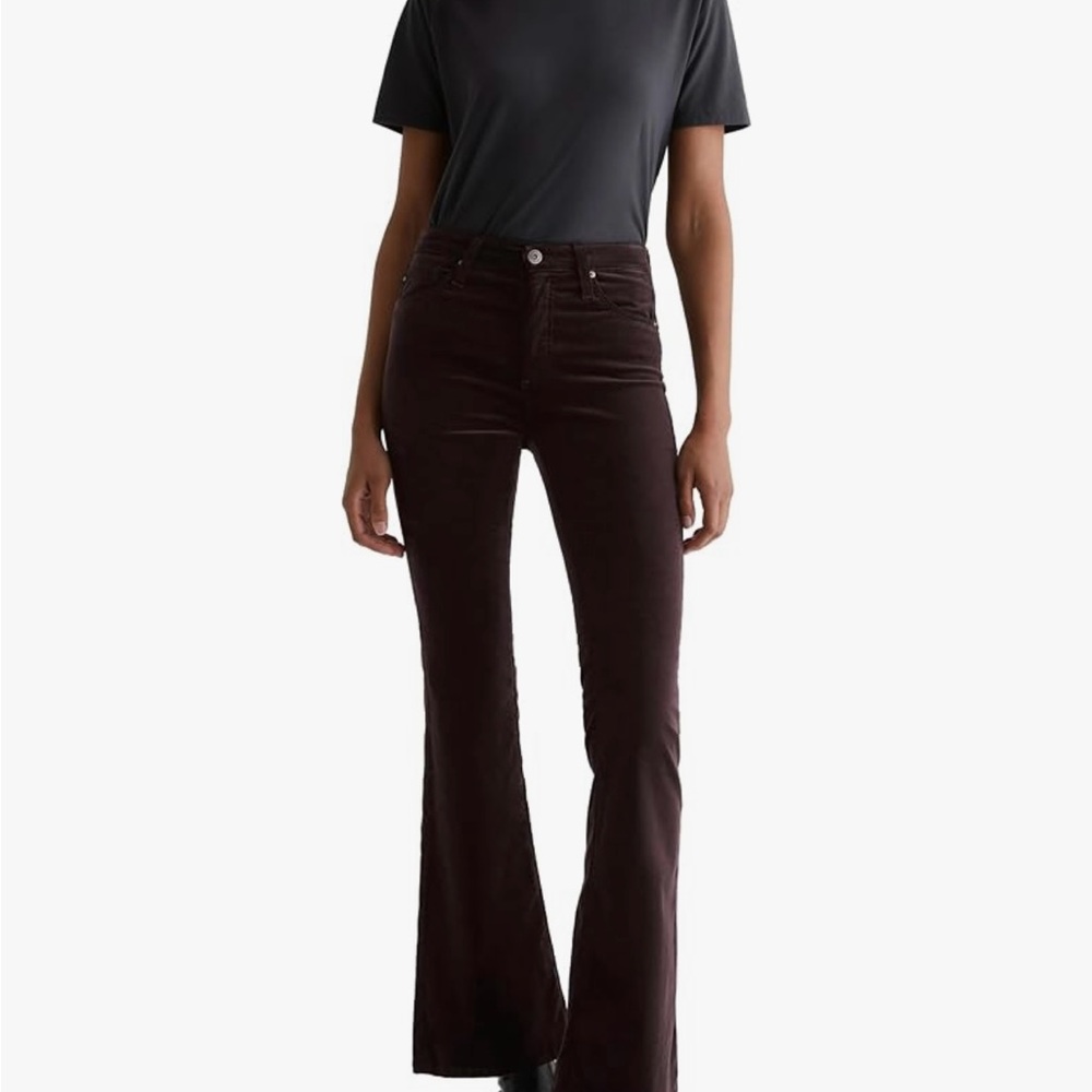 AG Adriano Goldschmied Deep Brown Velvet Pants NWT